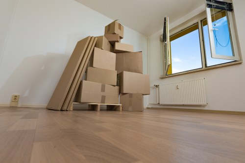 A local moving van service helping with a home or office relocation