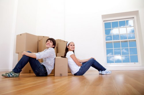 Team preparing belongings for a house or office move in Kensal Green