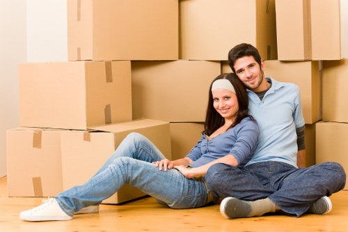 Removal team handling a flat move in northwest London